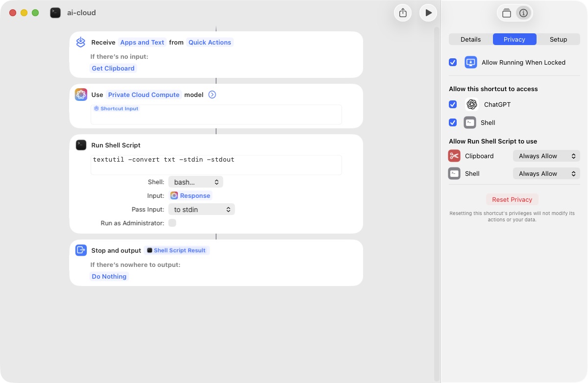 ai-cloud shortcut screenshot